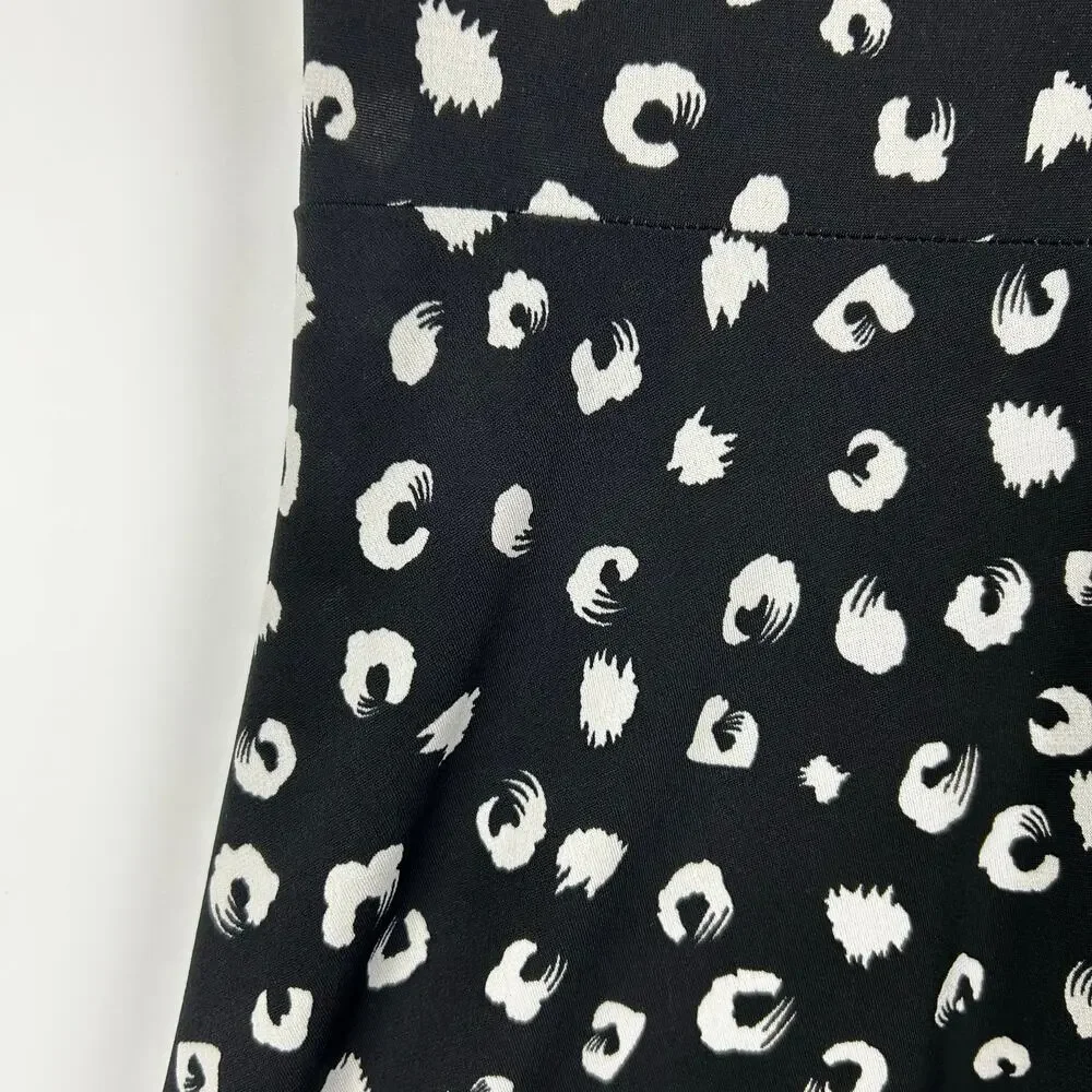 Gilli Nancy Faux Printed Black White Knee Length Dress Scoop Back Womens Sz L - Picture 11 of 11